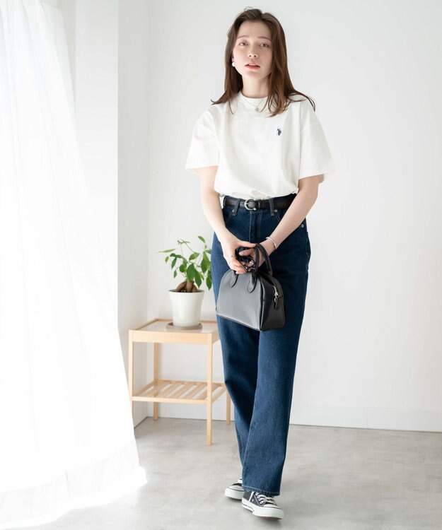 WEGO 【洗える/綿100%】USPOLOワンポイントTシャツ ホワイト