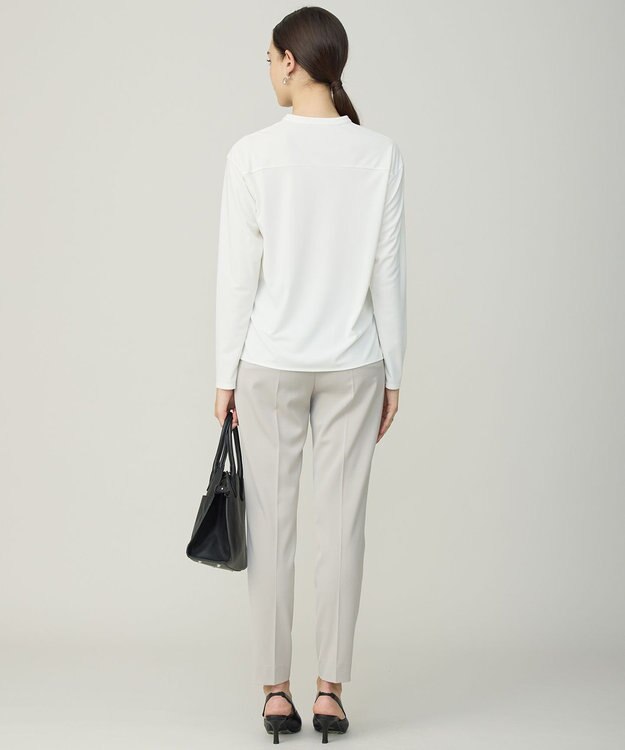 ICB L イージージョーゼット ピンタックカットソー オフホワイト