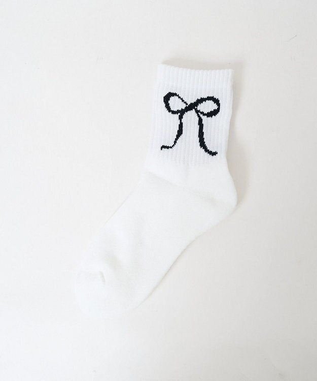 WEGO 底パイルデザインソックス（丈14㎝） ホワイト