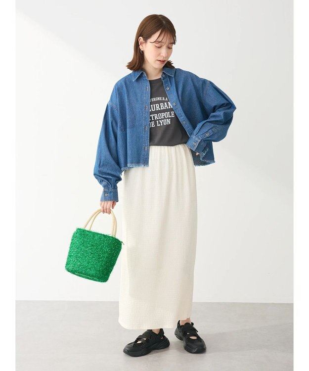 Green Parks 多段カレッジロゴボックスＴシャツ Dark Gray