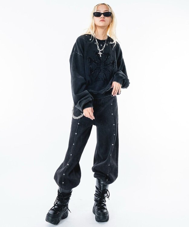 WEGO 【ユニセックス着用ITEM】ブリーチハトメロゴプルオーバー ブラックその他