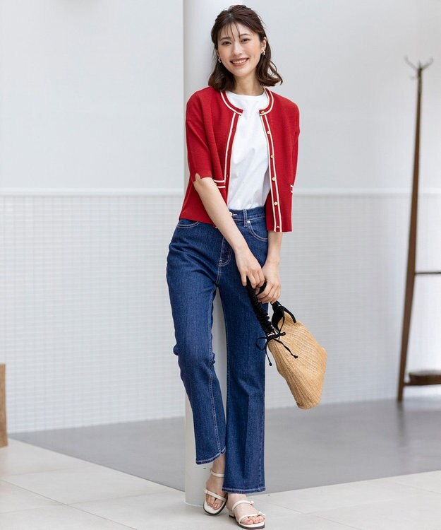 ANY SIS 【洗える】ビジュー付き カットソー オフ