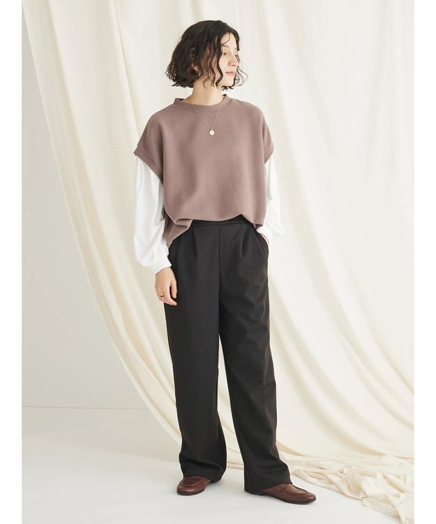 CRAFT STANDARD BOUTIQUE 起毛ワッフルレイヤード風プルオーバー Mocha