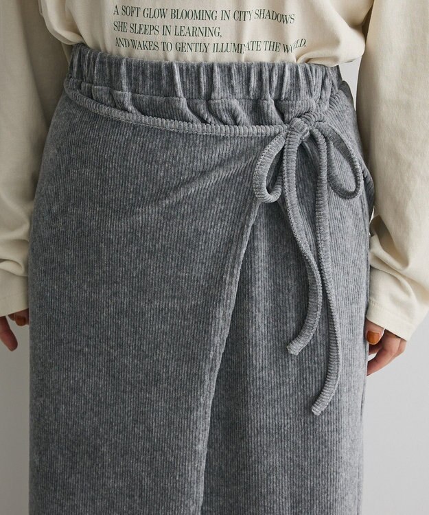 CRAFT STANDARD BOUTIQUE カットコーデュロイラップ風スカート Gray Mixture