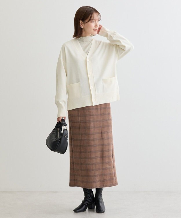 Green Parks ラメリブタートルプルオーバー Light Beige