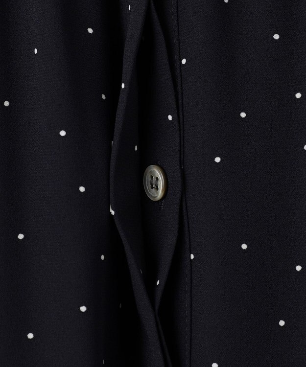 23区 S 【洗える】バックサテンアムンゼン ドットプリント ワンピース ネイビードット