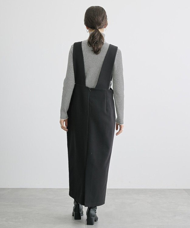 AMERICAN HOLIC イージーケアＶネックワンピース Black