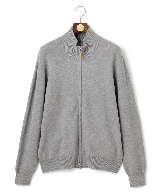 J.PRESS MEN 【ストレッチ性 / イージーケア】【FLEX YARN】フルジップニットカーディガン ライトグレー系