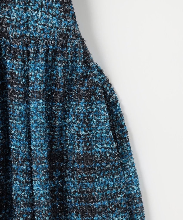 組曲 ギミックチェックツイード ワンピース ネイビー系5