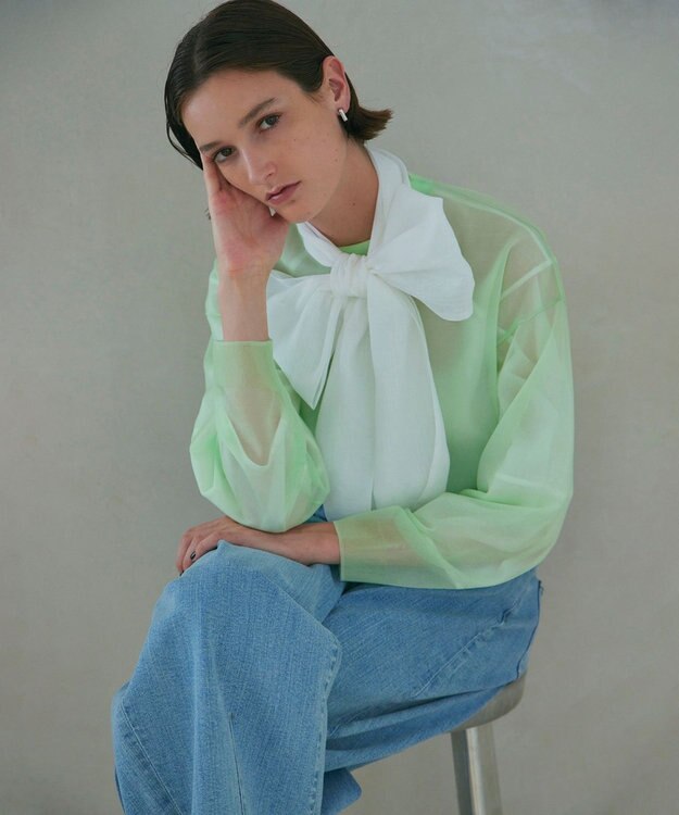 NAVE 【Nave・手洗い可】オーガンジーブラウス ホワイト系