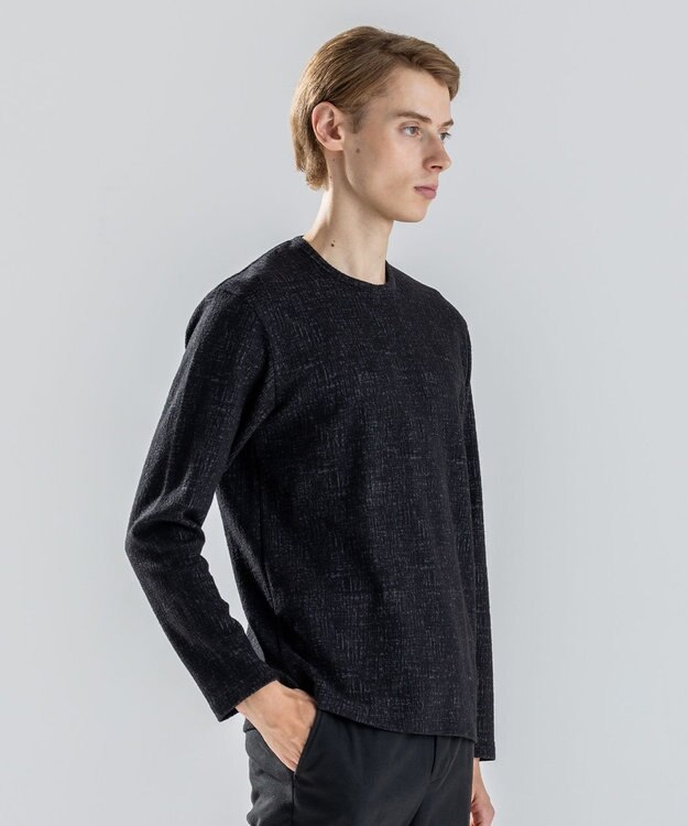 JOSEPH HOMME 【新素材】パフィーチェックジャージー　クルーネックカットソー グレー系