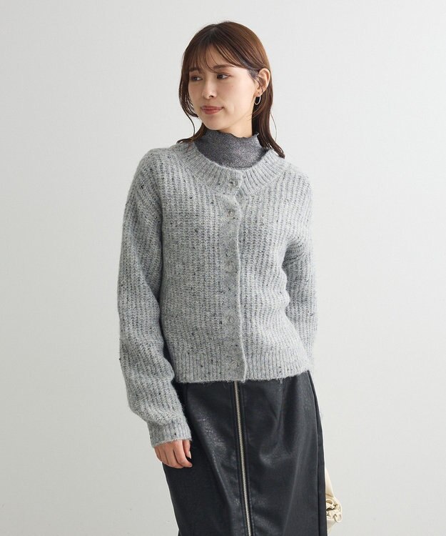 Green Parks ラメリブタートルプルオーバー Gray