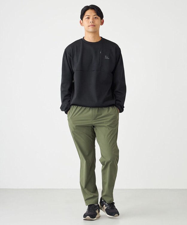 SHARE PARK MENS 【UVカット・吸水速乾・ストレッチ・軽量・アンチピリング 】ダンボールクルーネックスウェット（L・XLサイズ） ブラック系