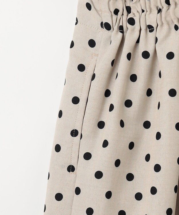 ANY KIDS 麻ライク ドット柄 ガウチョ ベージュドット