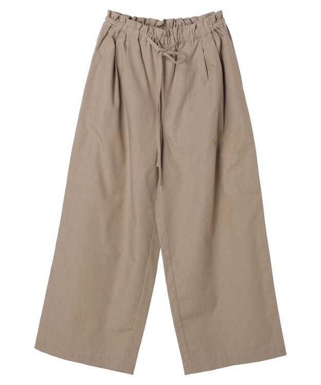 Green Parks 綿麻混バギーパンツ Gray Beige