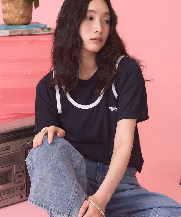 AMERICAN HOLIC 【PENNEY'S】配色タンクトップ+Tシャツ Navy