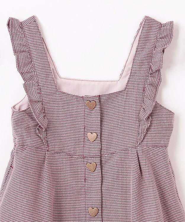 ANY KIDS フリル ジャンパースカート ローズピンク系