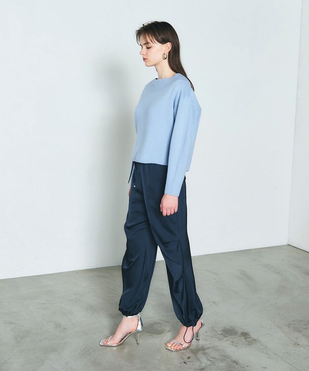 GRACE CONTINENTAL ウールルーズニットトップ サックス