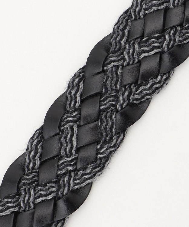 JOSEPH ABBOUD  【イタリア素材/日本製】レザーミックスブレンズ ベルト ブラック系