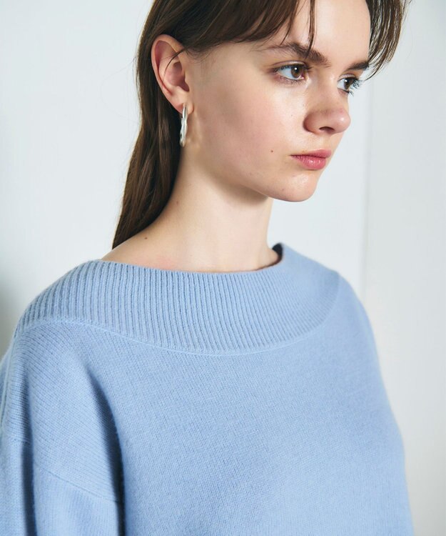 GRACE CONTINENTAL ウールルーズニットトップ サックス