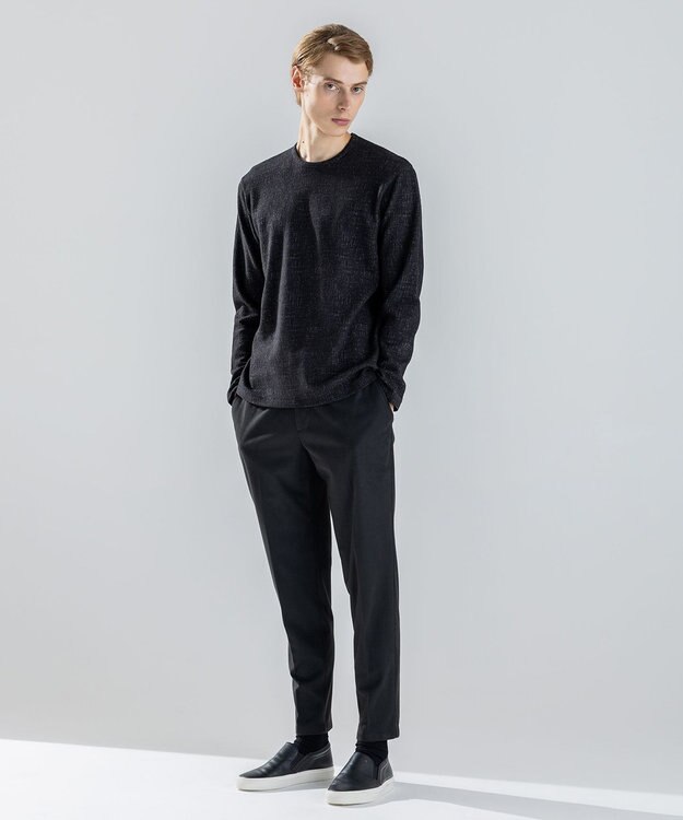 JOSEPH HOMME 【新素材】パフィーチェックジャージー　クルーネックカットソー グレー系