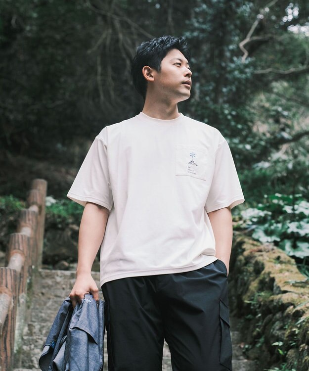 SHARE PARK MENS 【UVカット・吸水速乾・ストレッチ・軽量 】ポケットロゴTシャツ（L・XLサイズ） ホワイト系