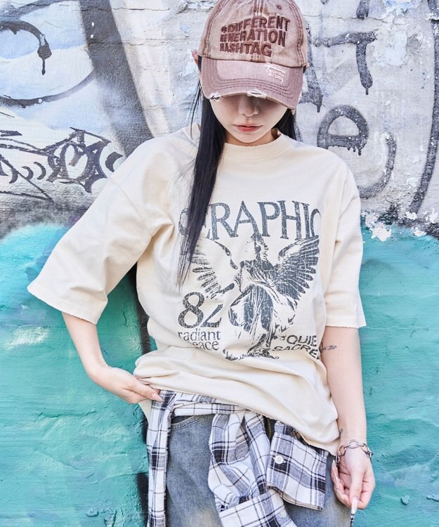 WEGO 【ユニセックス着用ITEM/MLサイズ展開】ブリーチヴィンテージグラフィックT（SS） オフホワイト