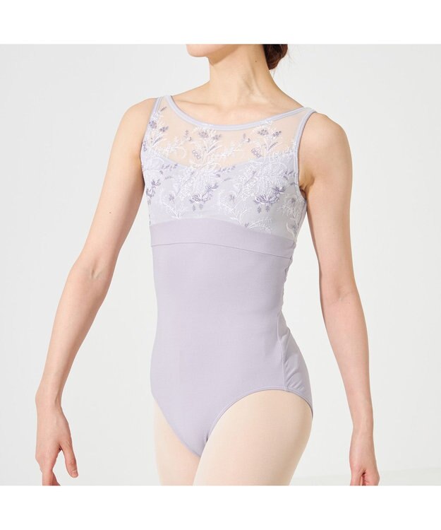 Chacott ノースリーブレオタード パールグレー