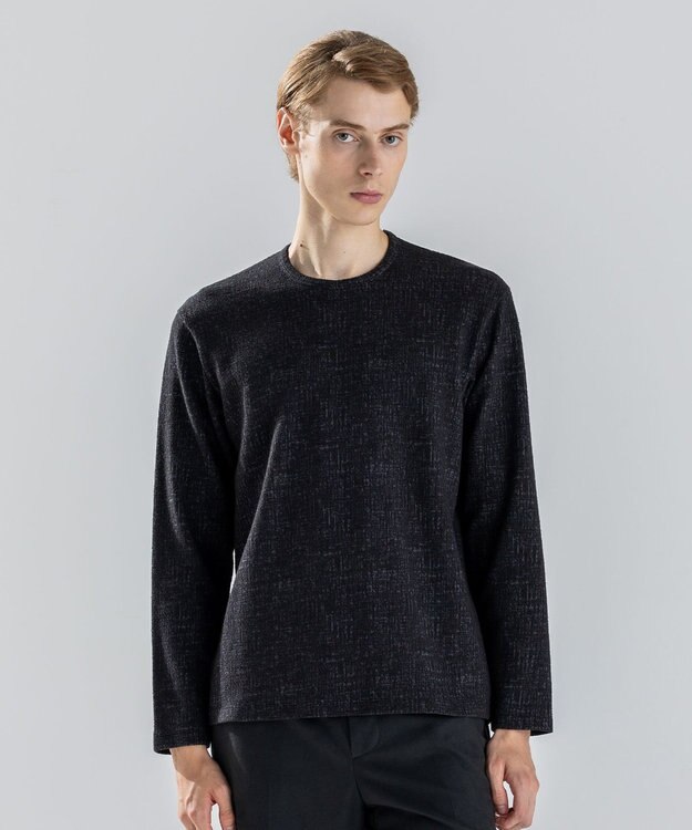 JOSEPH HOMME 【新素材】パフィーチェックジャージー　クルーネックカットソー グレー系