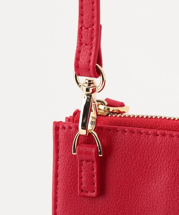 J.PRESS LADIES 【セットアイテム】 エコバッグ付き スマホ ポシェット レッド系