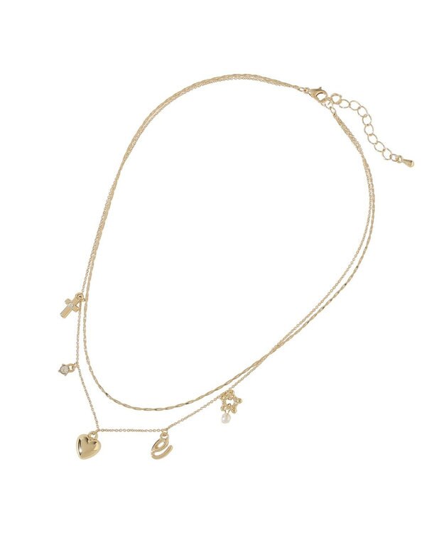 earth music&ecology レター２連ネックレス Gold