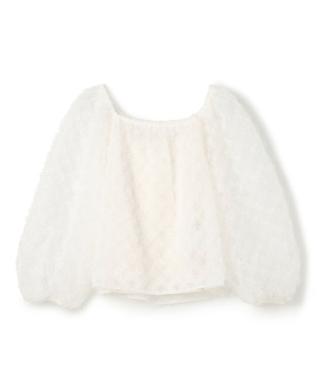 GRACE CONTINENTAL チュール刺繍トップ ホワイト