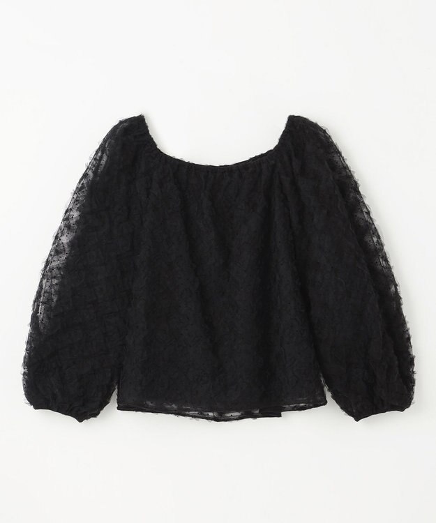 GRACE CONTINENTAL チュール刺繍トップ ブラック