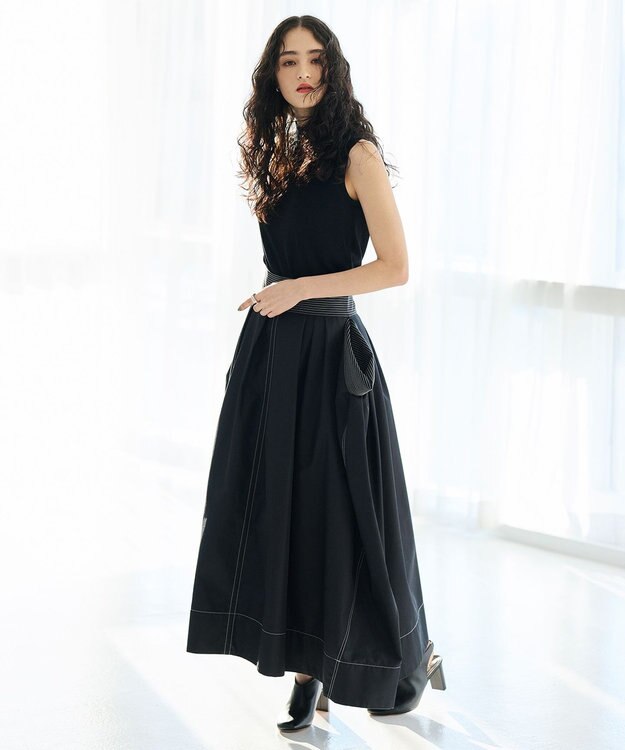 #Newans ドロップスクエアスカート ブラック