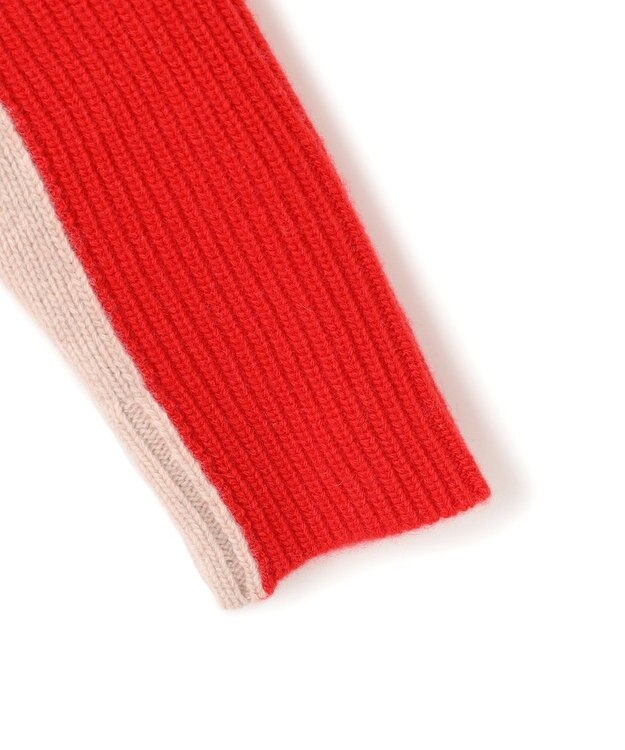 BEIGE， LAURIERS / ウールカシミヤバイカラーニット Red　Orange×Milk Tea