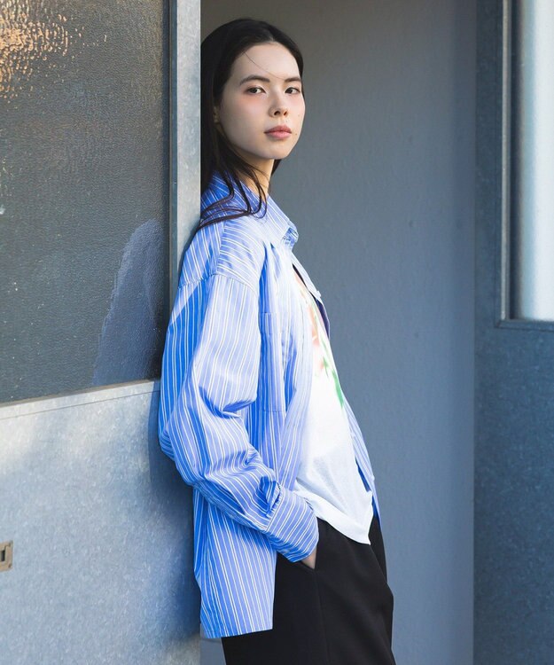 CRAFT STANDARD BOUTIQUE オーバーサイズシャツ Stripe Blue