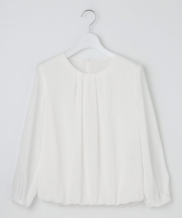 J.PRESS LADIES シャドーストライプ クルーネック カットソー ホワイト系1