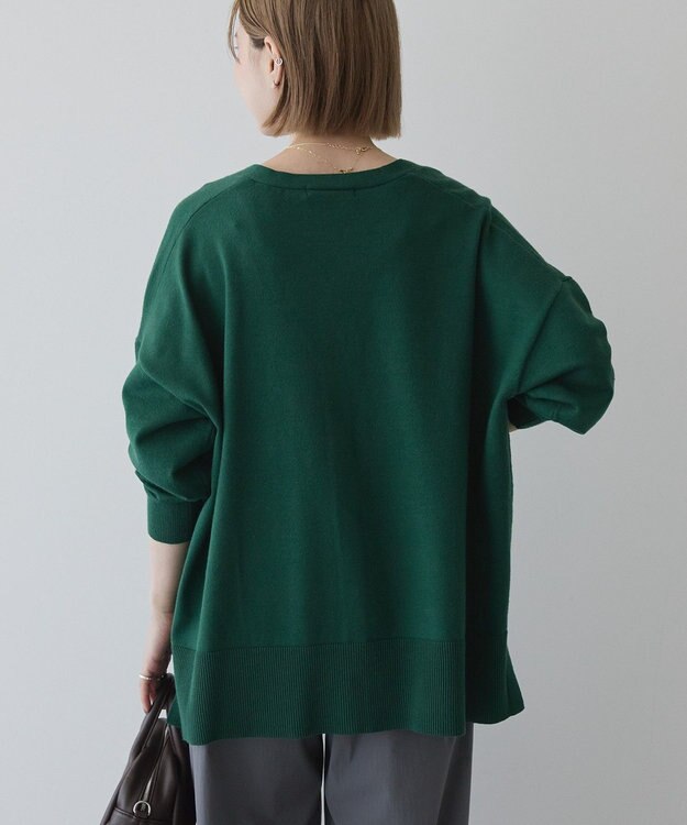 AMERICAN HOLIC バイパチVネックルーズカーディガン Green
