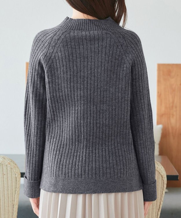 Tiaclasse メランジケーブルラグラントップス チャコールグレー