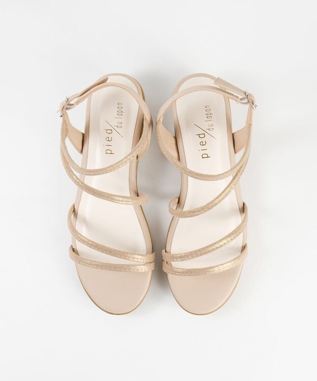 BONTRE 【pied du lapan/ピエドラパン】ナローストラップソールサンダル/50759ZI プラチナ