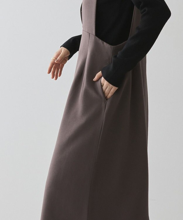 AMERICAN HOLIC イージーケアＶネックワンピース Mocha