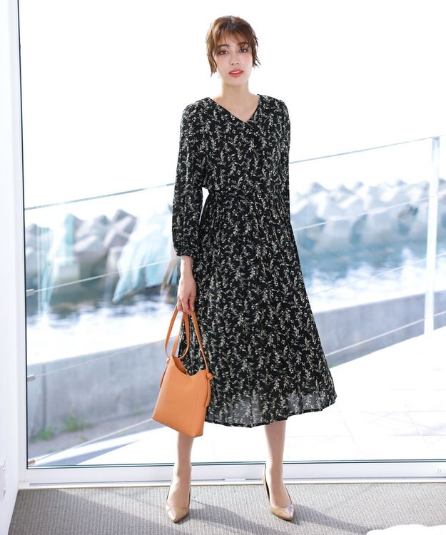 Tiaclasse 【洗える・新色追加】パフスリーブプリーツワンピース ブラックFL