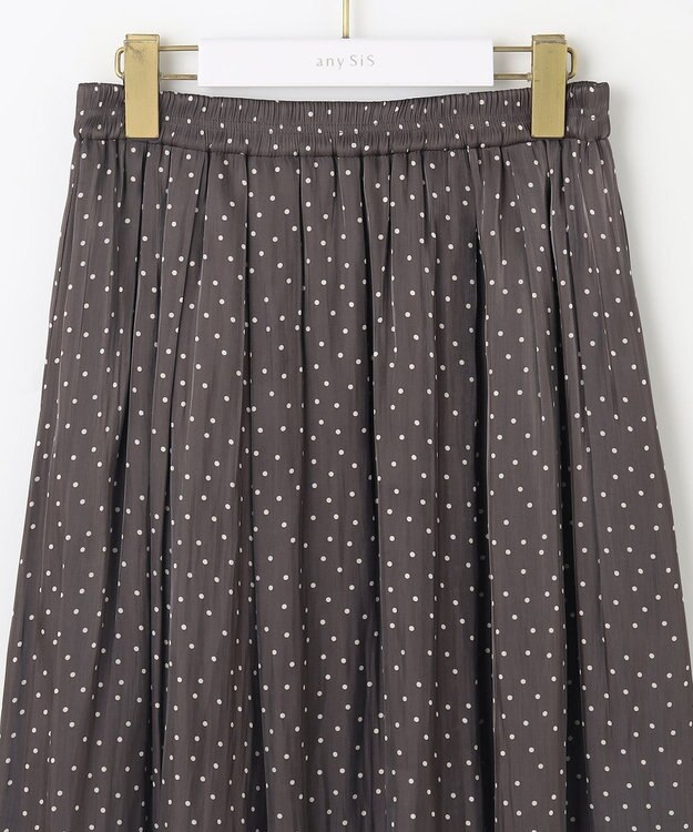 ANY SIS 【洗える】シャイニードットギャザー スカート スレート系