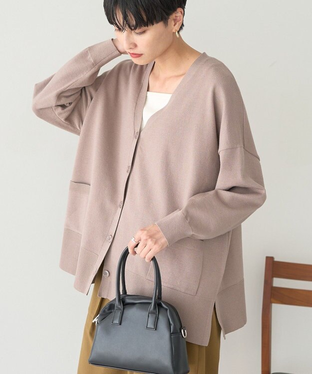 AMERICAN HOLIC バイパチVネックルーズカーディガン Beige