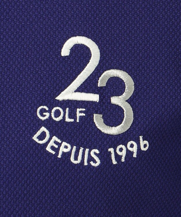 23区GOLF 【MEN】ハニカム鹿子 半そでポロシャツ パープル系