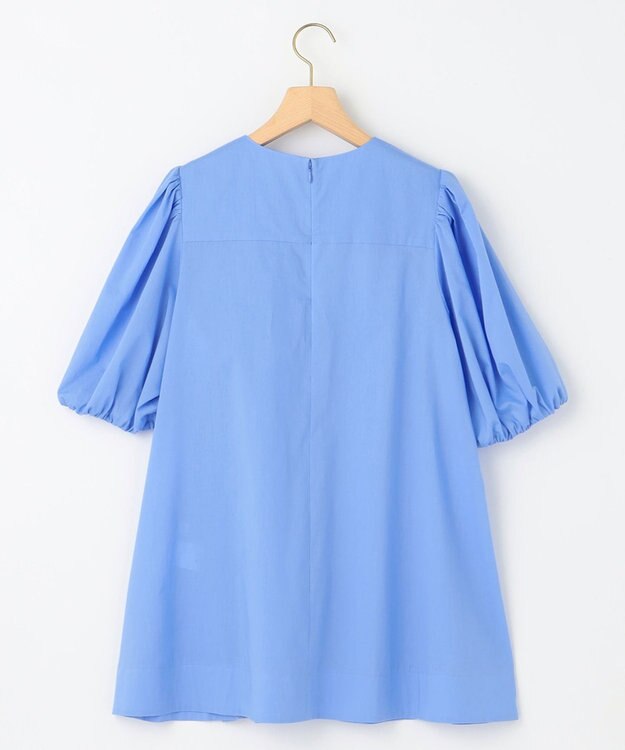 組曲 コットンローン ボリュームスリーブブラウス ブルー系