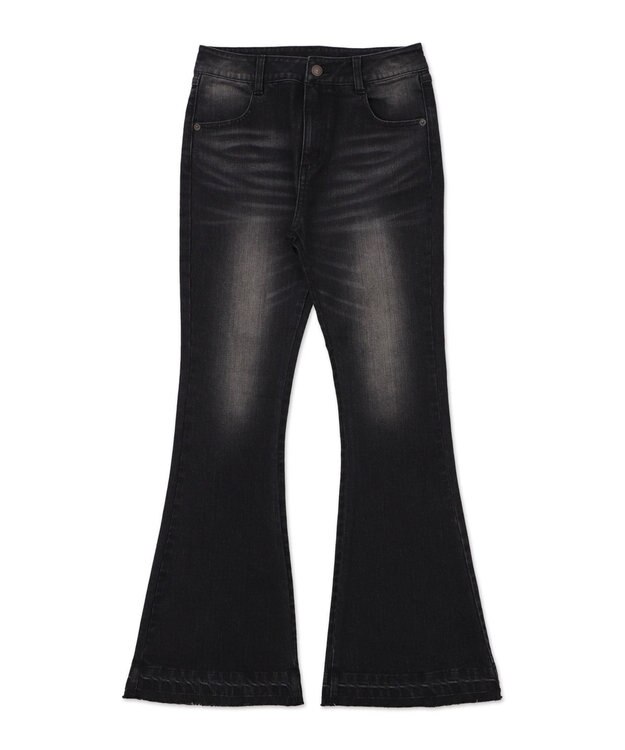 WEGO ローライズフレアデニムパンツ ブラック