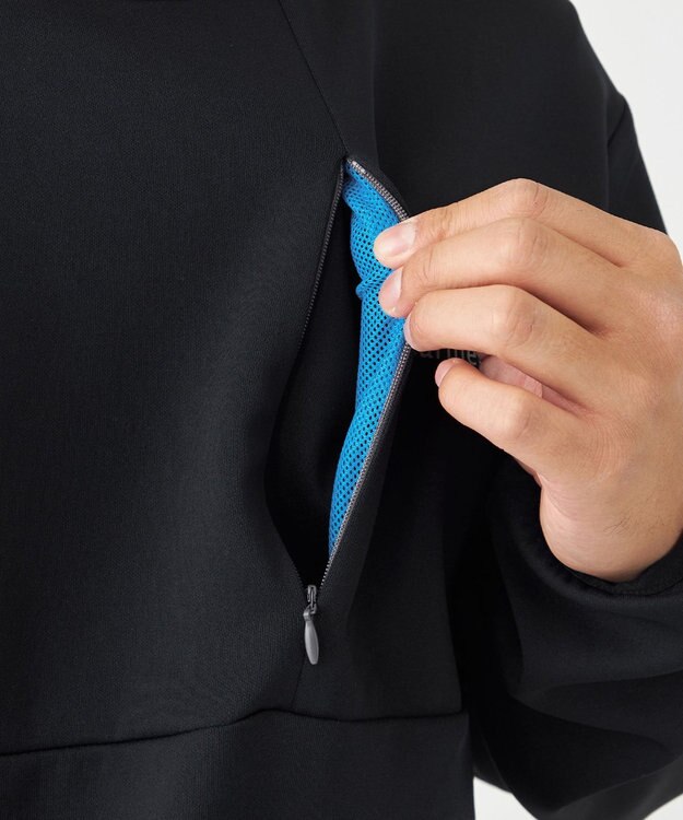 SHARE PARK MENS 【UVカット・吸水速乾・ストレッチ・軽量・アンチピリング 】ダンボールクルーネックスウェット（L・XLサイズ） ブラック系