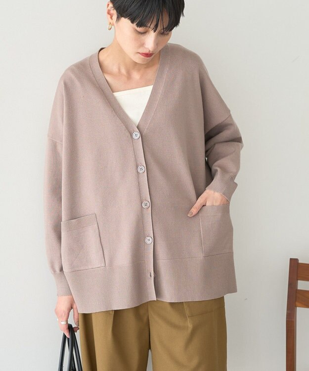 AMERICAN HOLIC バイパチVネックルーズカーディガン Beige