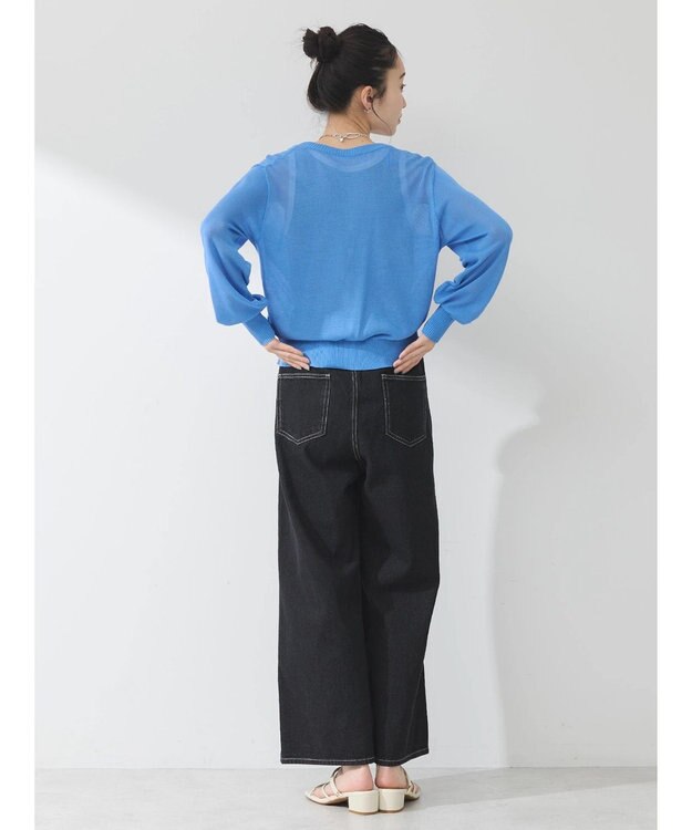 earth music&ecology シアークルーカーディガン Blue